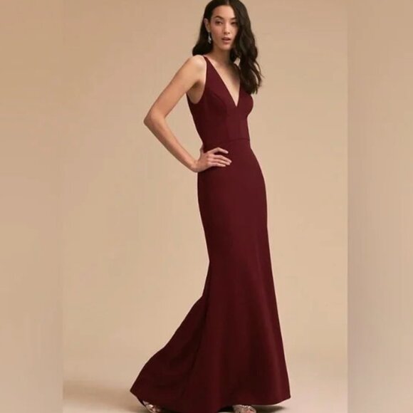 BHLDN Burgundy Bridesmaid Dress - Picture 1 of 6